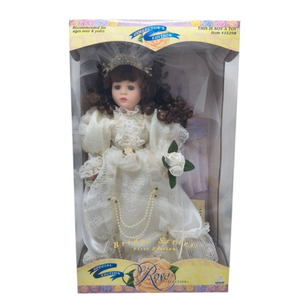 1997 Brass Key Melissa Jane Victorian Rose Bridal Series Porcelain 16" Doll